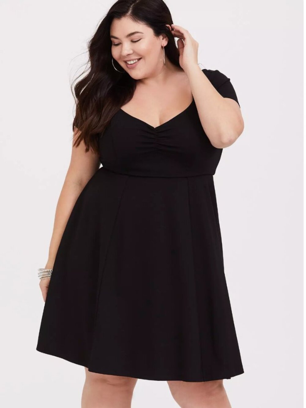 Torrid Mini Studio Luxe Ponte Skater Dress Black Plus Size 3 Goth Dark Academia